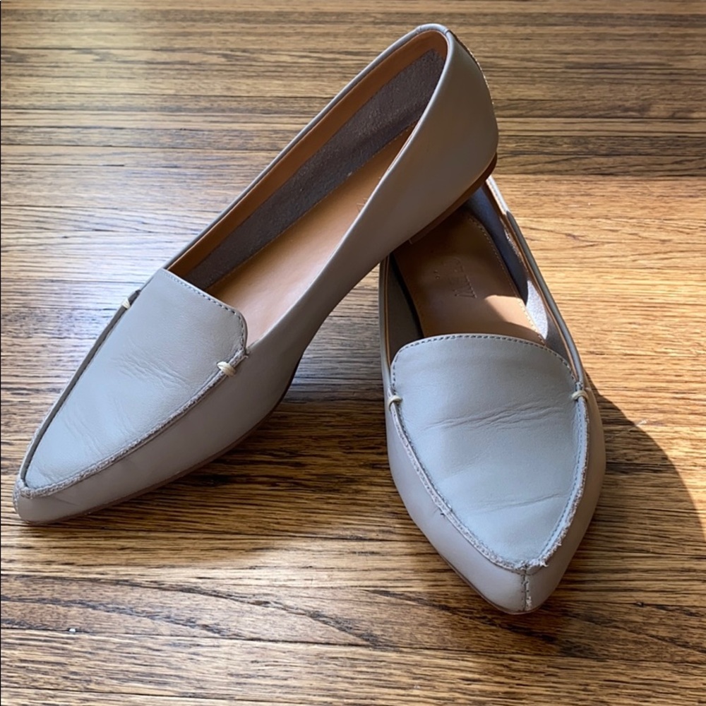 J Crew Pewter Gray Leather Loafer